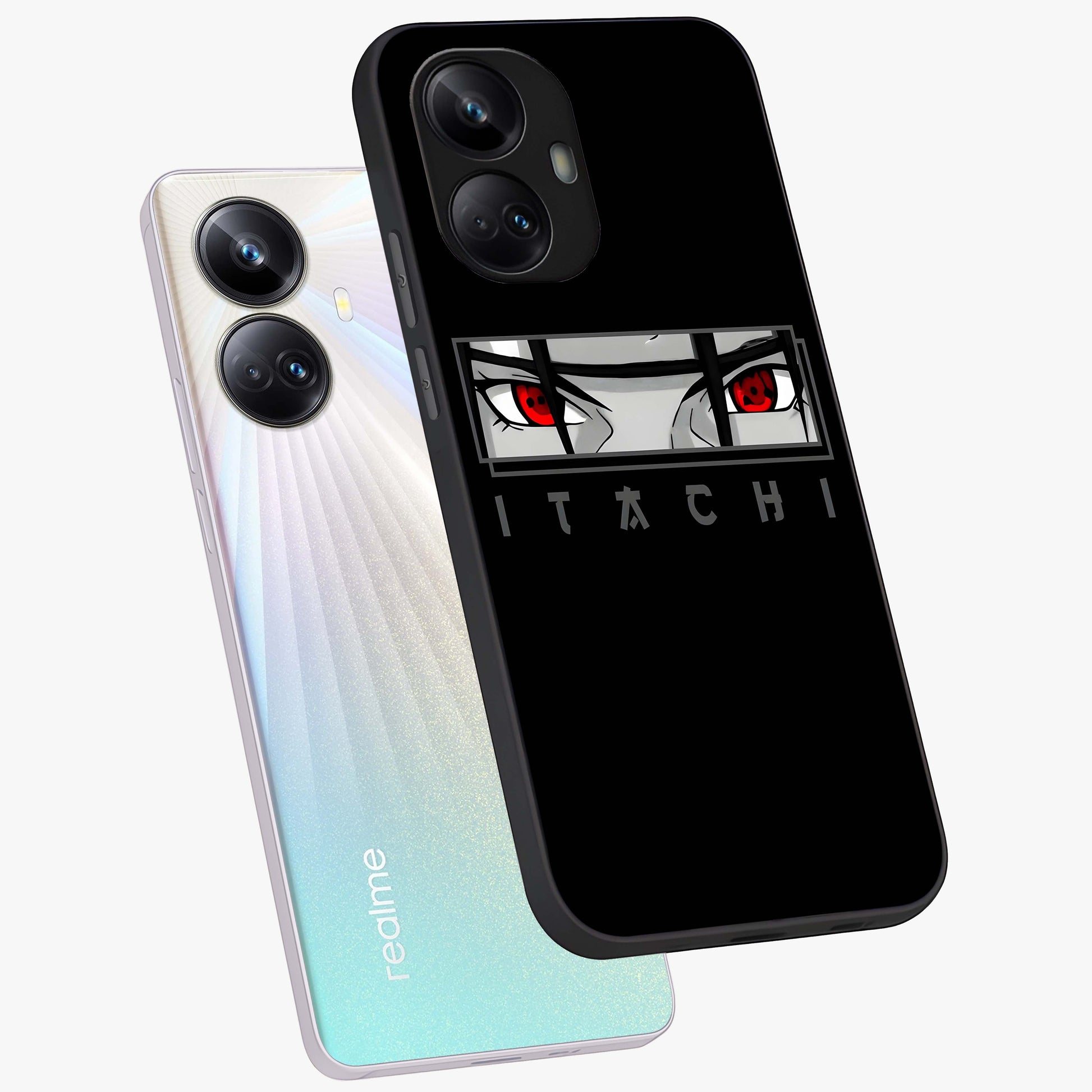 Scarlet Gaze Dominance Glass Case displayed in angled mockup highlighting intense visual design with bold scarlet aesthetic.