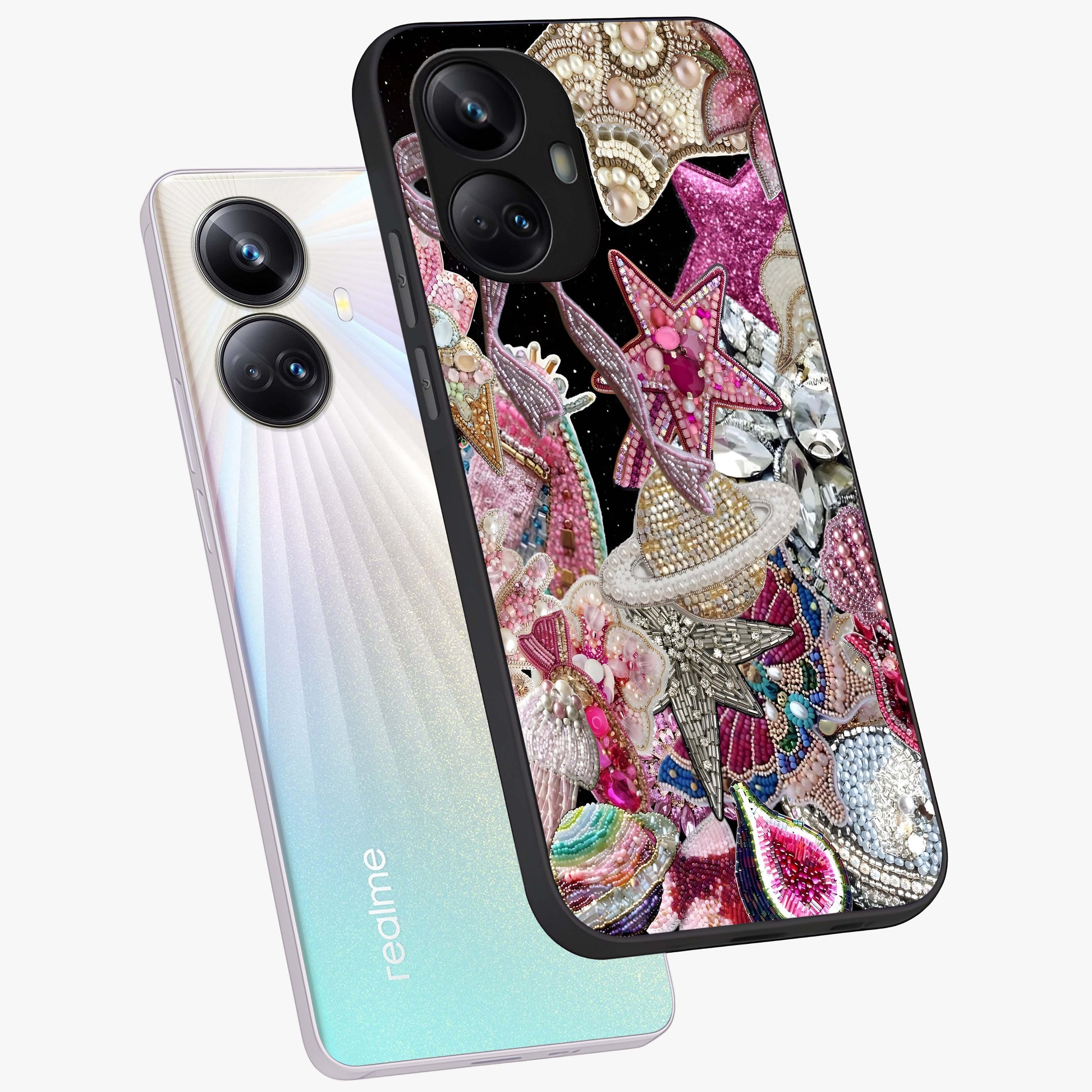 Starlit Jewel Dream Glass Case displayed in angled mockup highlighting glowing celestial jewel design with dreamy aesthetic.