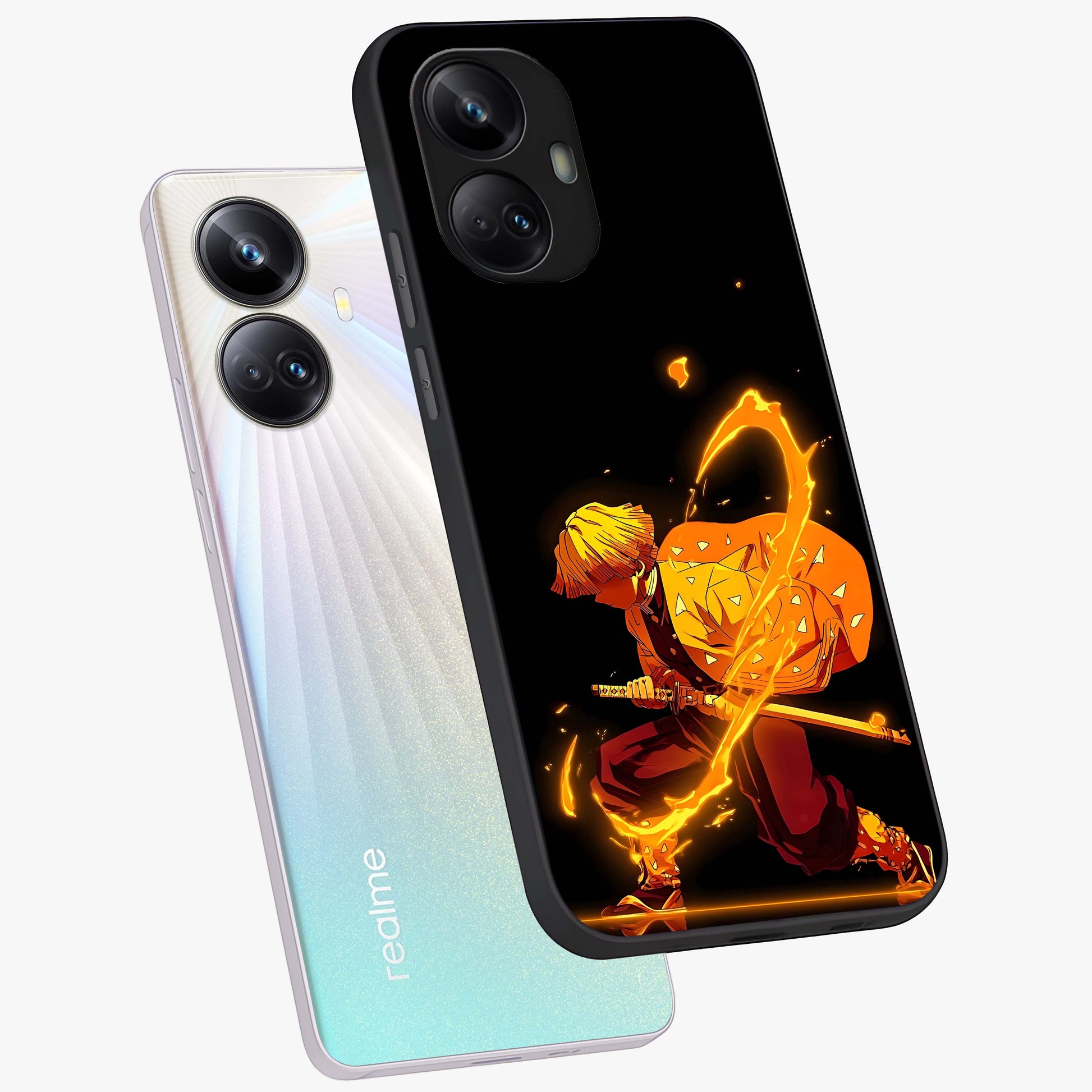 Thunder Flame Execution Glass Case displayed in angled mockup highlighting dramatic fire themed design with intense fantasy aesthetic.