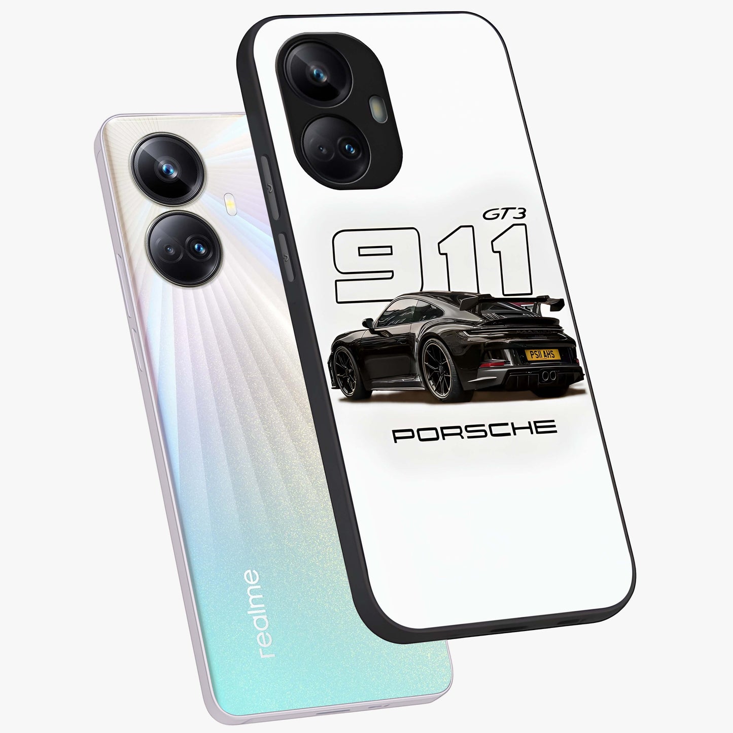 Turbo Legacy Icon Glass Case displayed in angled mockup highlighting dynamic automotive design with performance aesthetic.