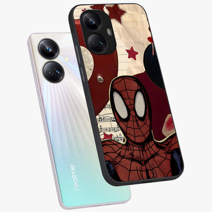 Web Warrior Vibes Glass Case displayed in angled mockup highlighting dynamic web design with comic style aesthetic.