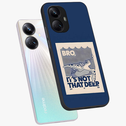 Worry Less Swim Glass Case displayed in angled mockup highlighting fun typography design with relaxed aesthetic style.