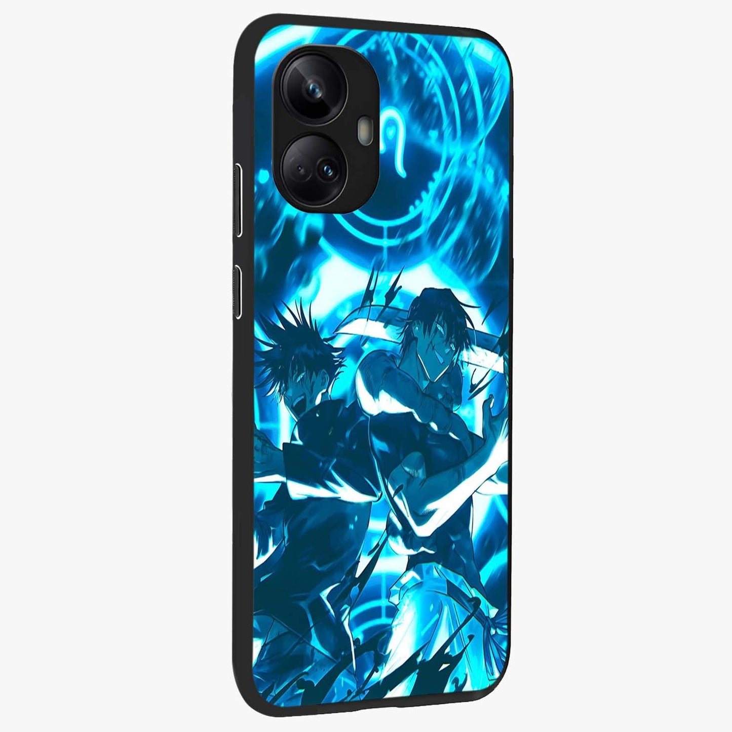 Cursed Energy Clash Glass Case upright view showcasing dramatic clash artwork with bold supernatural theme.
