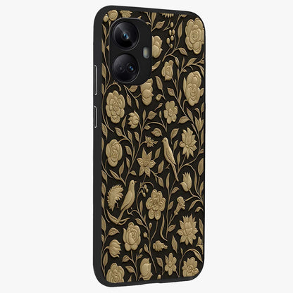 Golden Evil Eye Mandala Glass Case upright view showcasing decorative evil eye mandala artwork with spiritual aesthetic style.