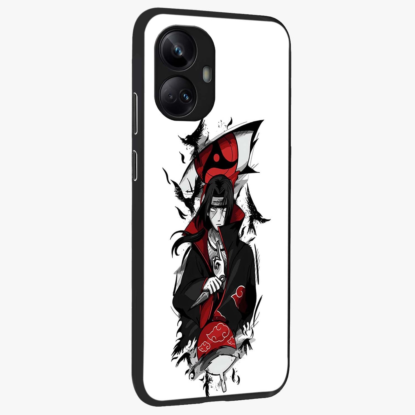 Itachi Limited Edition Naruto Anime Glass Case upright view showcasing intense anime artwork with powerful character theme.