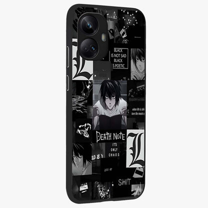 Midnight Chaos Mind Glass Case upright view showcasing expressive abstract artwork with bold dark theme.