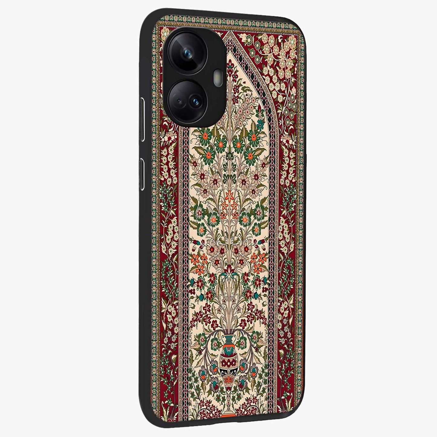 Persian Inspired Glass Case upright view showcasing decorative Persian artwork with rich heritage theme.