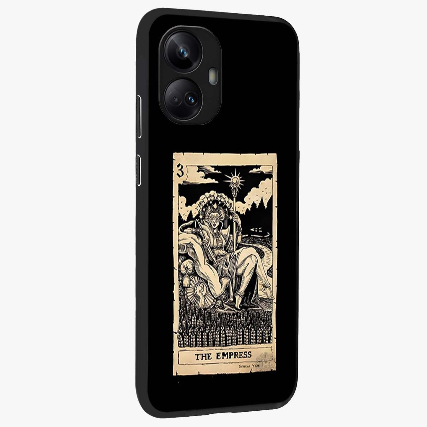 The Empress Glass Case upright view showcasing powerful empress themed artwork with luxurious artistic theme.