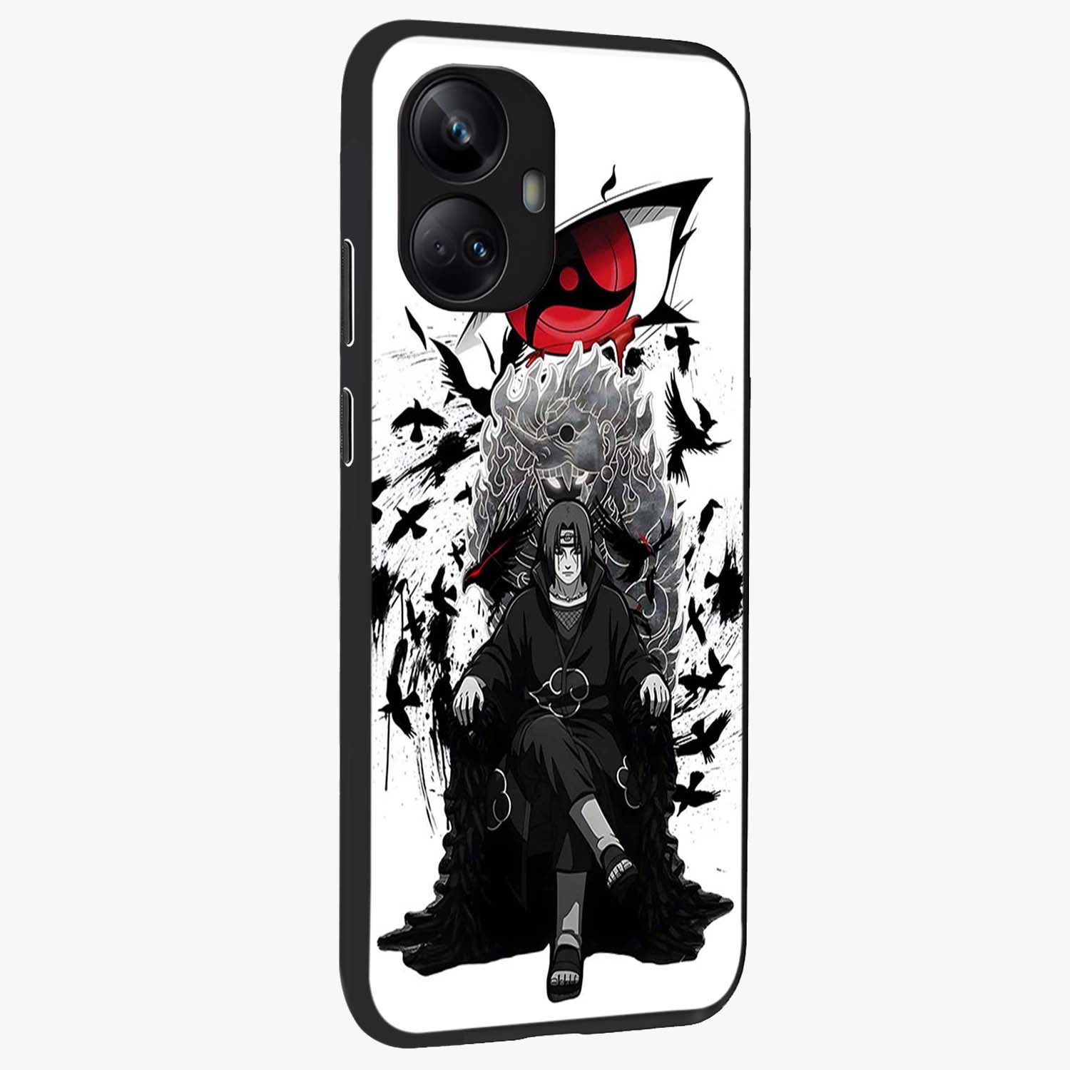 Uchiha Shadow Throne Glass Case upright view showcasing magical underwater galaxy artwork with vibrant cosmic theme.