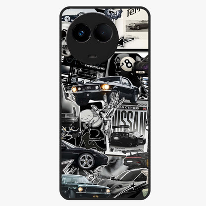 Aesthetic Dark Love Glass Case showing flat back view with dark romantic artwork and glossy glass finish.