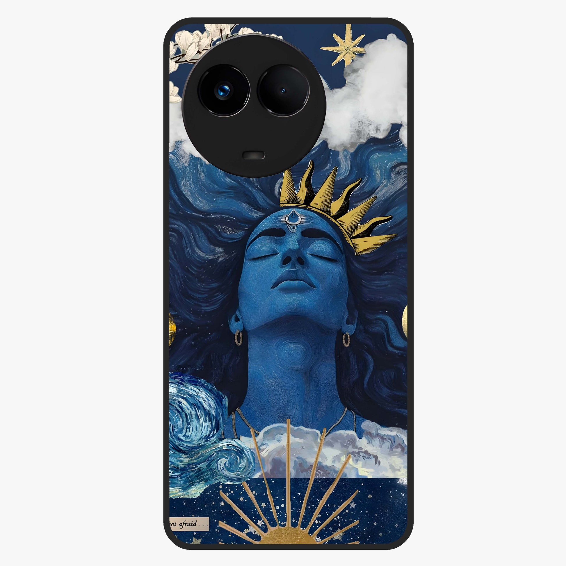 Aesthetic Lord Shiva Glass Case showing flat back view with divine Shiva artwork and glossy glass finish.
