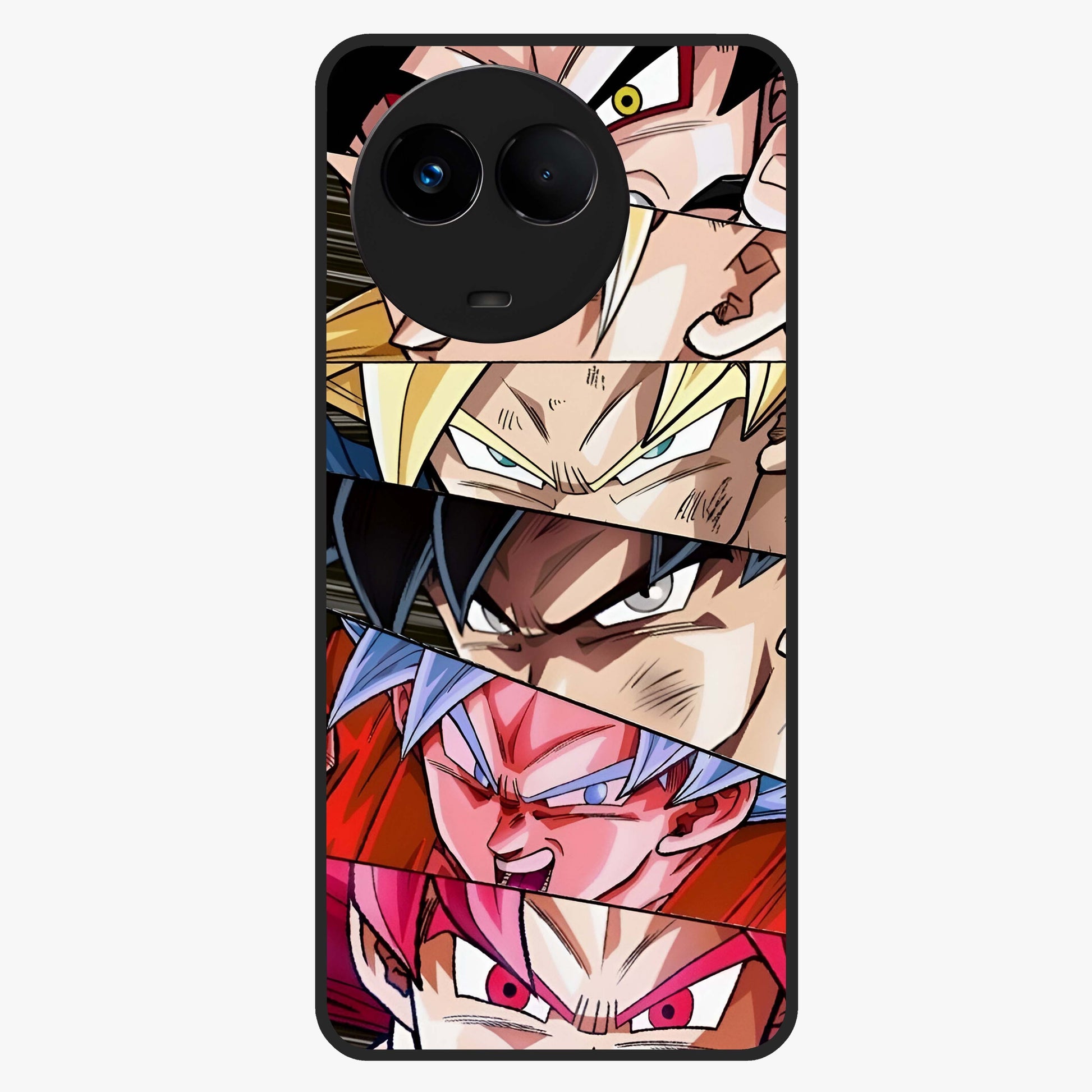 Anime Character Glass Case showing flat back view with vibrant anime artwork and glossy glass finish.