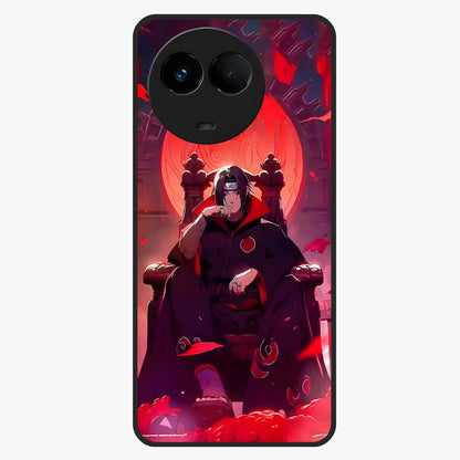 Blood Moon Sovereign Glass Case showing flat back view with mystical blood moon artwork and glossy glass finish.
