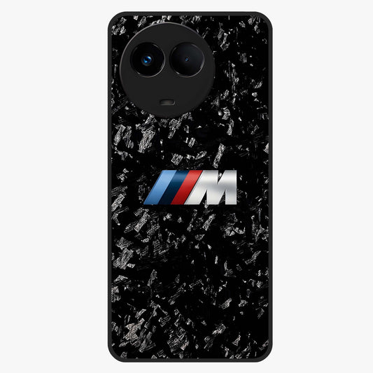 Carbon Speed Mark Glass Case showing flat back view with sporty carbon pattern artwork and glossy glass finish.