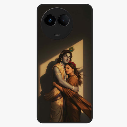Divine Eternal Love Glass Case showing flat back view with spiritual love themed artwork and glossy glass finish.