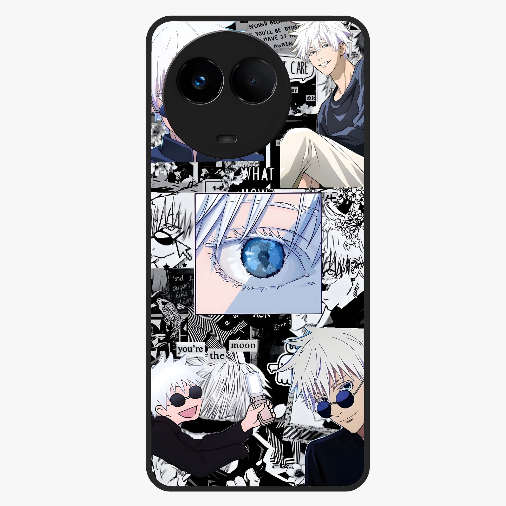 Infinity Sorcerer Chaos Glass Case showing flat back view with mystical sorcerer themed artwork and glossy glass finish.