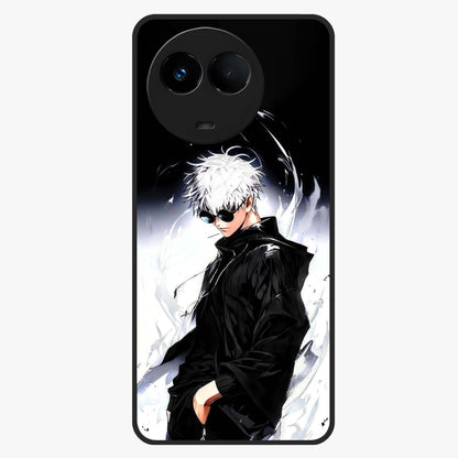Limitless Shadow King Glass Case showing flat back view with powerful shadow warrior artwork and glossy glass finish.