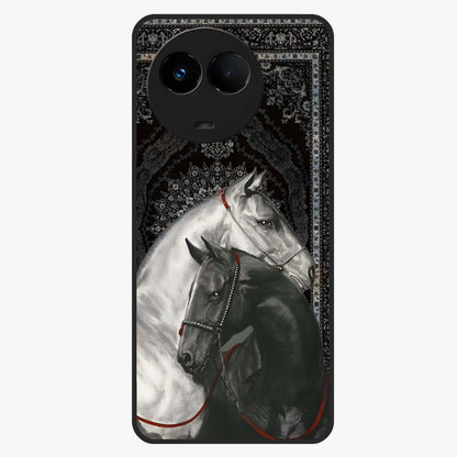 Majestic Ride Legacy Glass Case showing flat back view with powerful automotive inspired artwork and glossy glass finish.