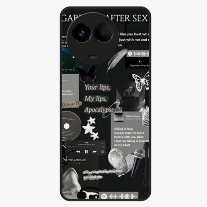 Midnight Love Echo Glass Case showing flat back view with romantic midnight themed artwork and glossy glass finish.
