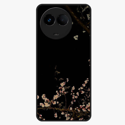 Petal Moon Light With Custom Name Glass Case showing flat back view with floral moonlight artwork and personalized name design.