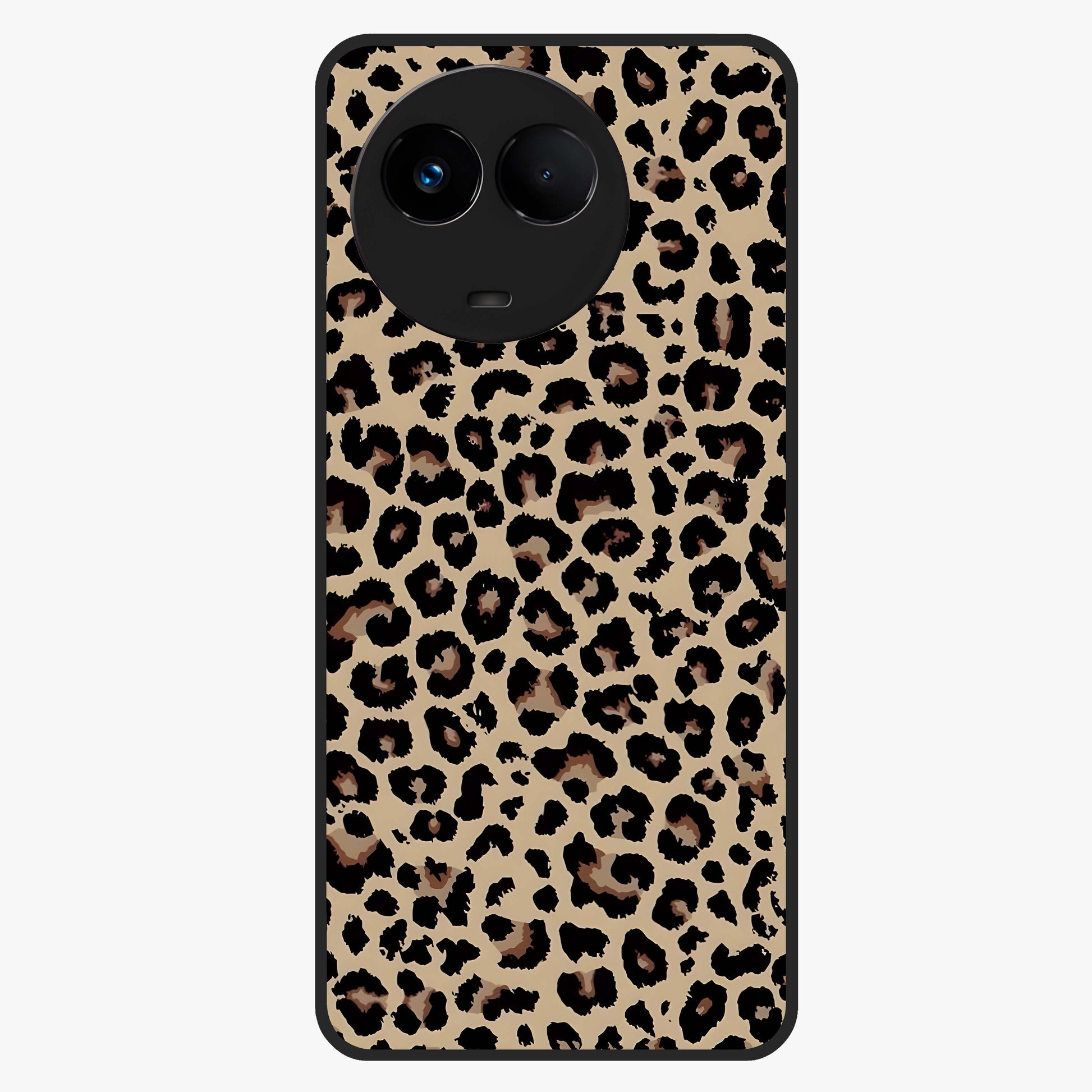 Savage Chic Pattern Glass Case showing flat back view with stylish patterned artwork and glossy glass finish.