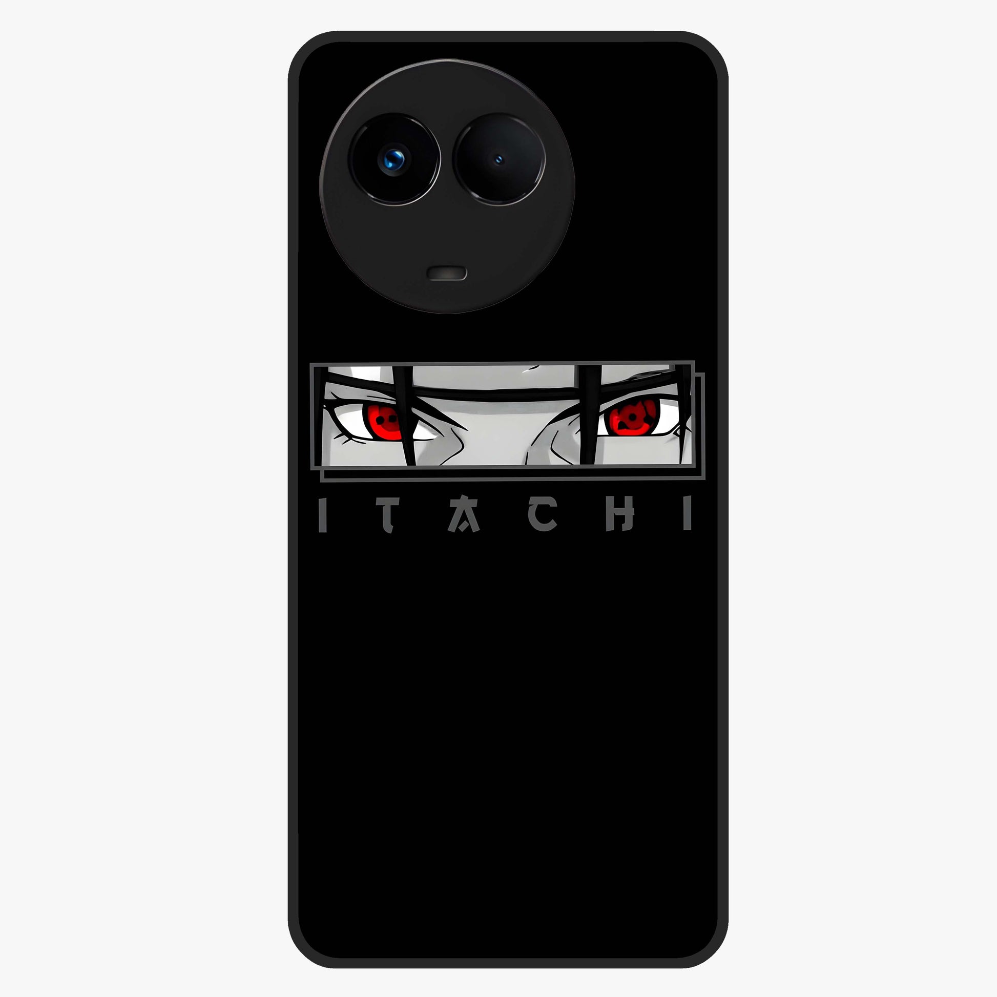 Scarlet Gaze Dominance Glass Case showing flat back view with striking red themed artwork and glossy glass finish.