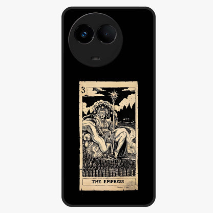 The Empress Glass Case showing flat back view with regal feminine artwork and glossy glass finish.
