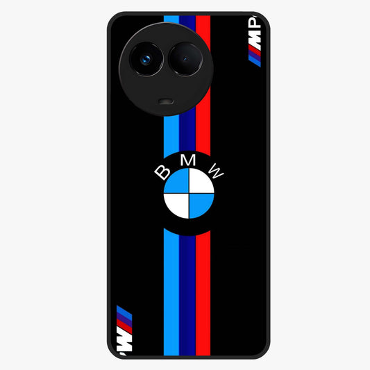 Turbo BMW Beast Glass Case showing flat back view with high performance sports car artwork and glossy glass finish.