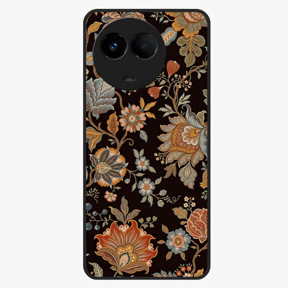 Vintage Floral Dream Glass Case showing flat back view with classic floral artwork and glossy glass finish.