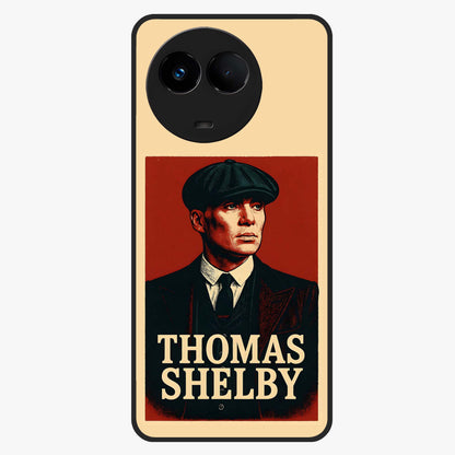 Vintage Mafia Authority Glass Case showing flat back view with bold vintage mafia inspired artwork and glossy glass finish.