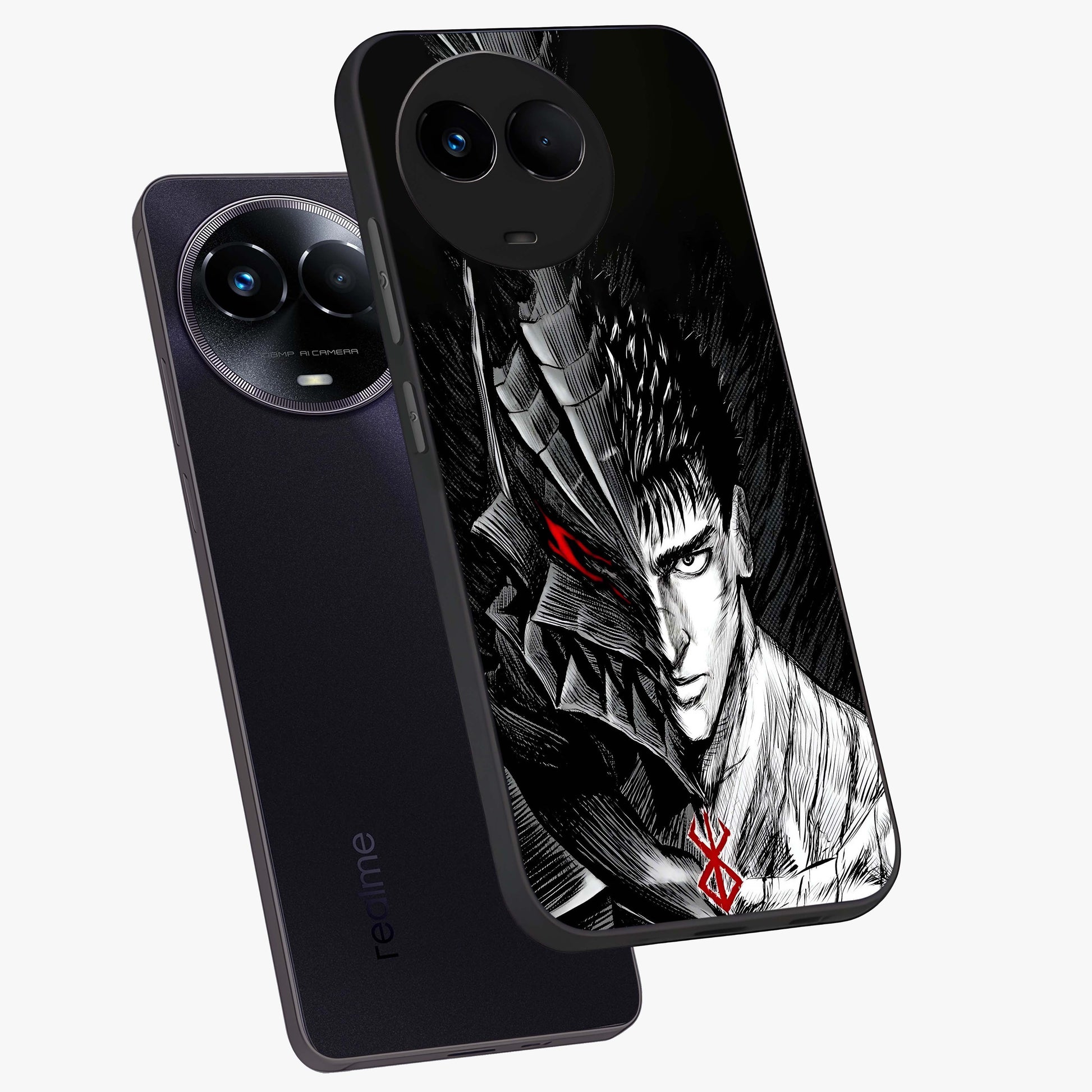 Berserker Blood Oath Glass Case displayed in angled mockup highlighting dark fantasy graphic design and powerful theme.