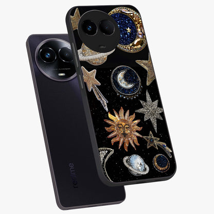 Celestial Gem Constellations Glass Case displayed in angled mockup highlighting gemstone inspired constellation design.