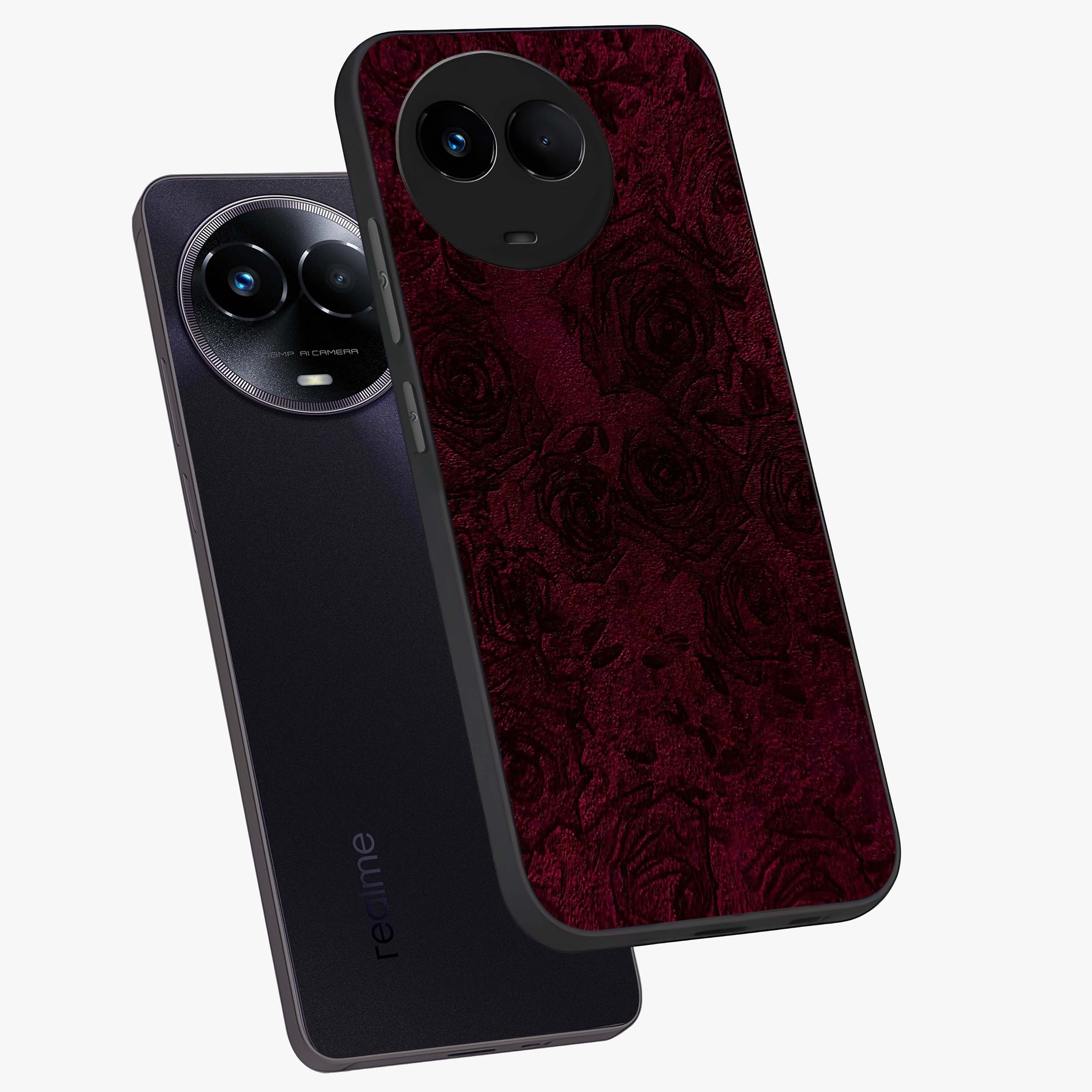 Crimson Fade Flow Glass Case displayed in angled mockup highlighting smooth gradient design with modern aesthetic style.