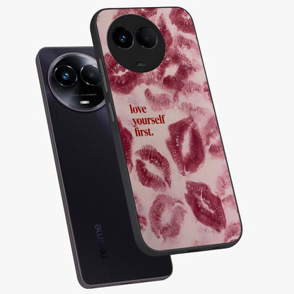 Crimson Kiss Love Glass Case displayed in angled mockup highlighting bold love inspired design with modern aesthetic style.