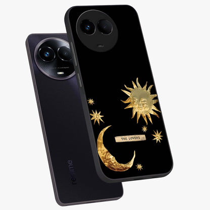 Gold Sun Blush Glass Case displayed in angled mockup highlighting radiant sun design with warm golden aesthetic.