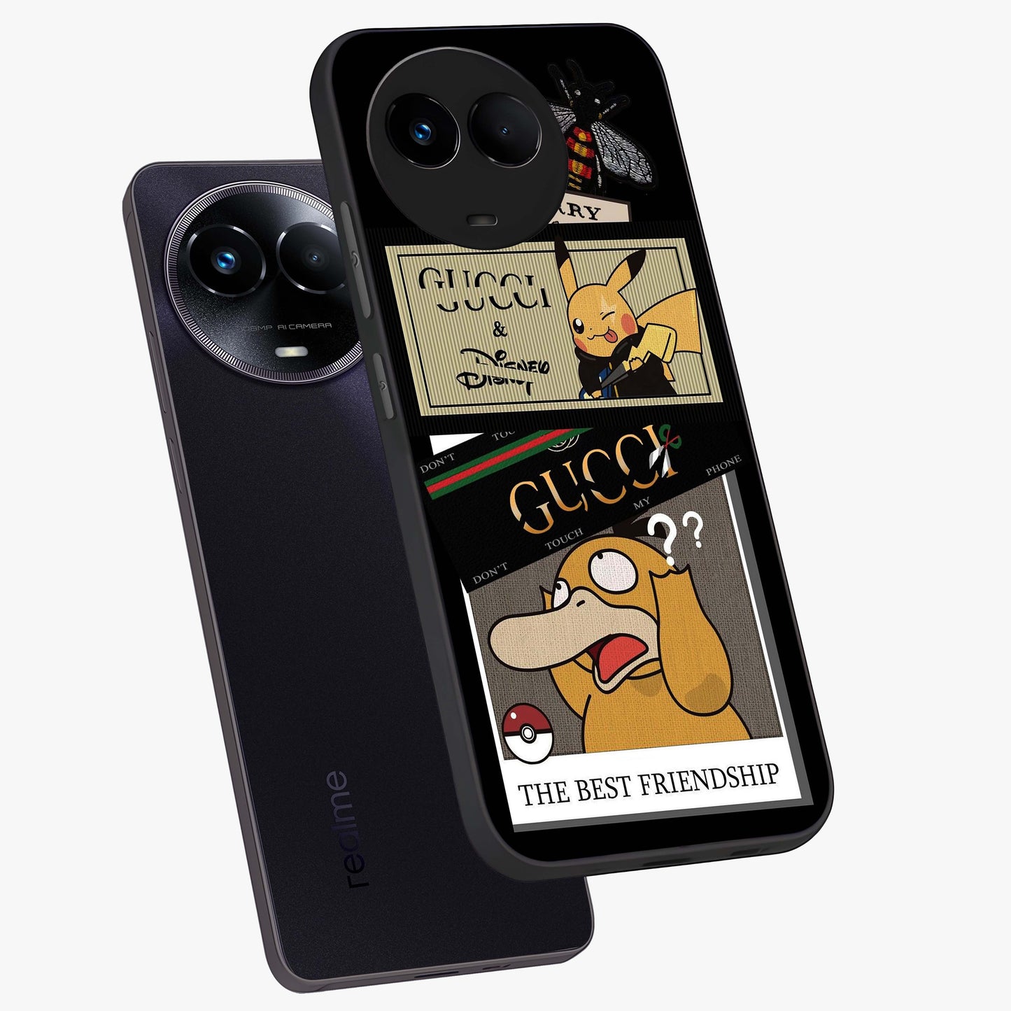 Gucci Play Mashup Glass Case displayed in angled mockup highlighting stylish fashion mashup design with bold aesthetic.