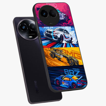 JDM Sports Car Glass Case displayed in angled mockup highlighting sleek Japanese racing car design with automotive aesthetic.