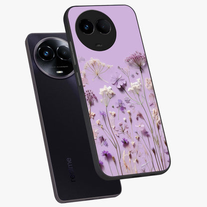 Lavender Blossom Dream Glass Case displayed in angled mockup highlighting dreamy lavender flower design with calming aesthetic style.