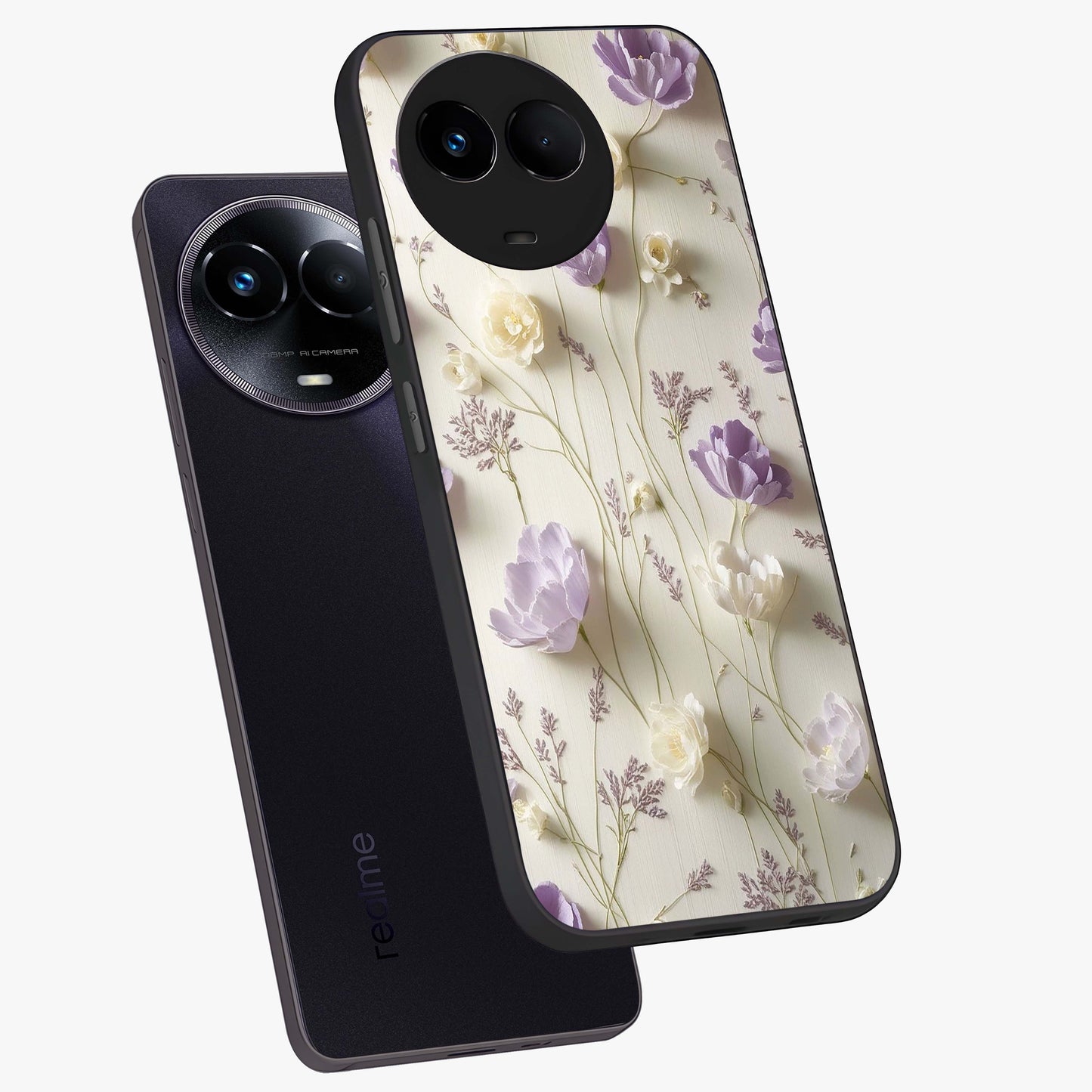 Lilac Breeze Harmony Glass Case displayed in angled mockup highlighting calm lilac breeze design with soothing aesthetic style.