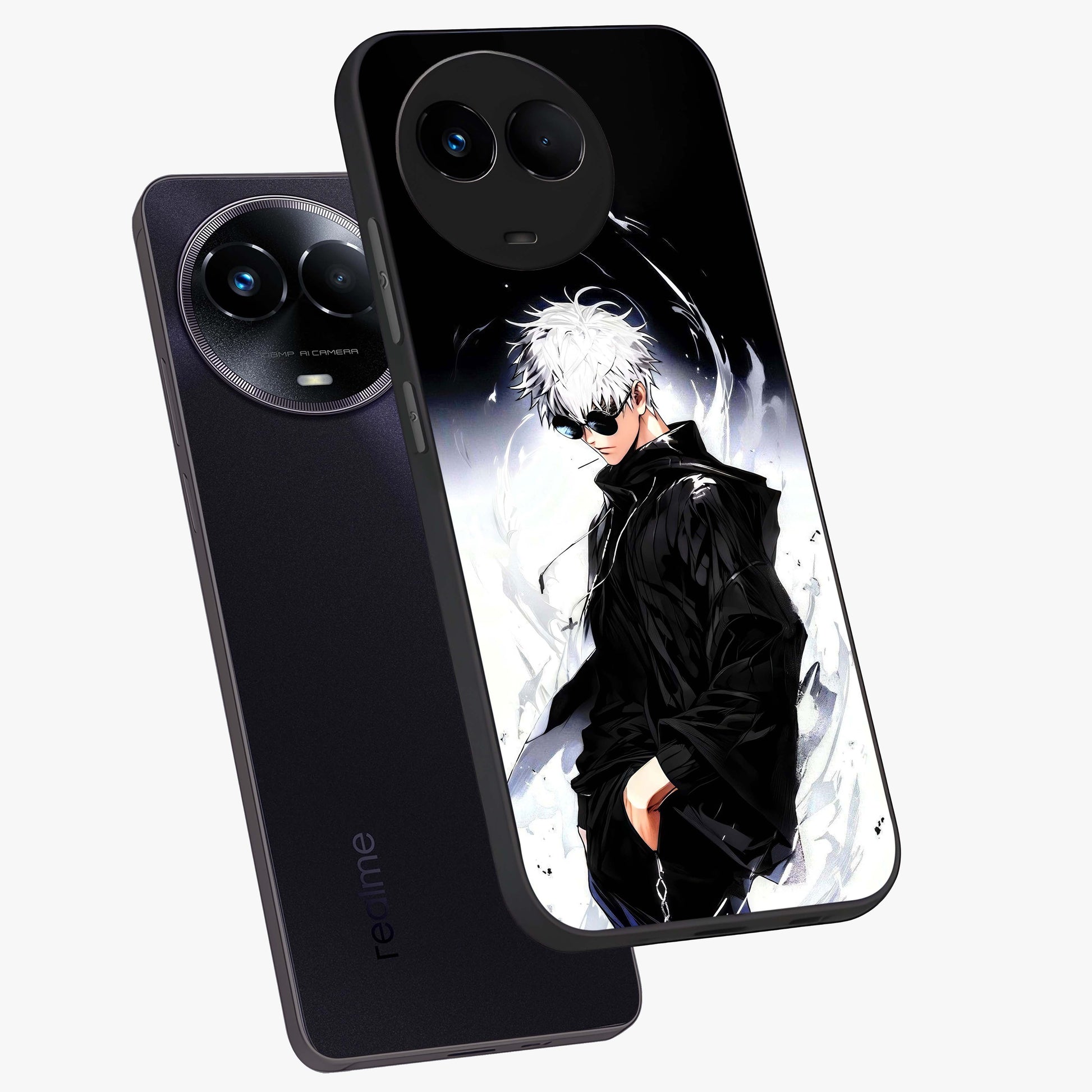 Limitless Shadow King Glass Case displayed in angled mockup highlighting dramatic dark hero design with intense aesthetic.