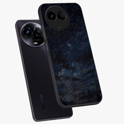 Lunar Veil Silence Glass Case displayed in angled mockup highlighting soft lunar design with peaceful celestial aesthetic.