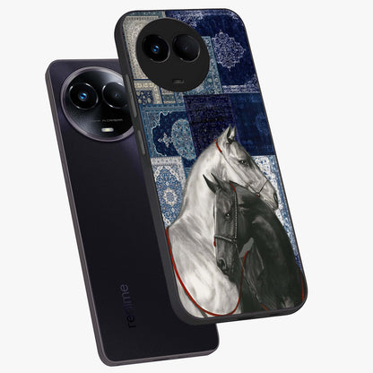 Midnight Stallion Blues Glass Case displayed in angled mockup highlighting powerful stallion illustration with deep midnight tones.