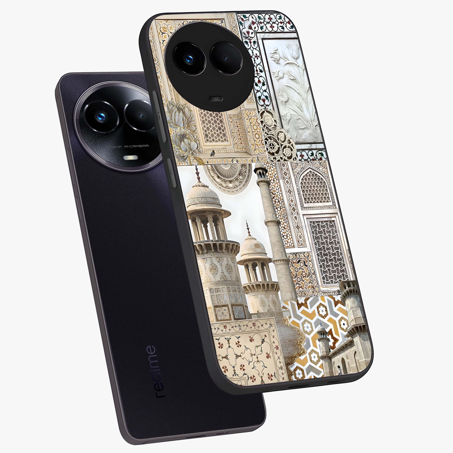 Mughal Marble Legacy Glass Case displayed in angled mockup highlighting elegant heritage marble artwork with royal aesthetic.