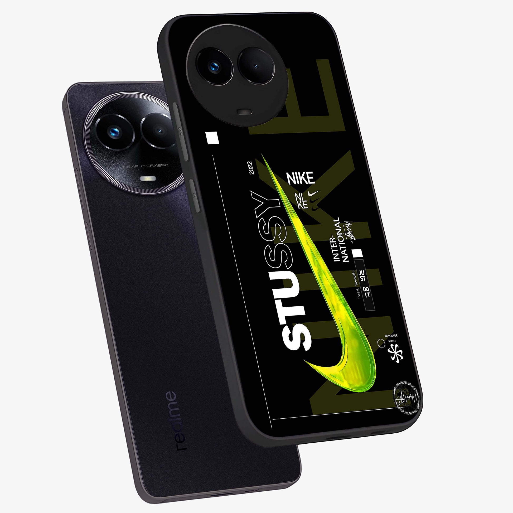 Neon Street Edition Glass Case displayed in angled mockup highlighting vibrant urban design with bold street aesthetic.