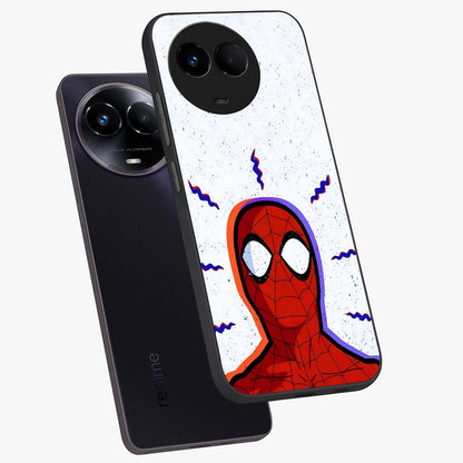 Omg Spiderman Glass Case displayed in angled mockup highlighting dynamic hero illustration with action comic aesthetic.