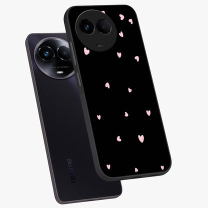 Pink Love Drops Glass Case displayed in angled mockup highlighting cute love drop design with vibrant pink aesthetic.