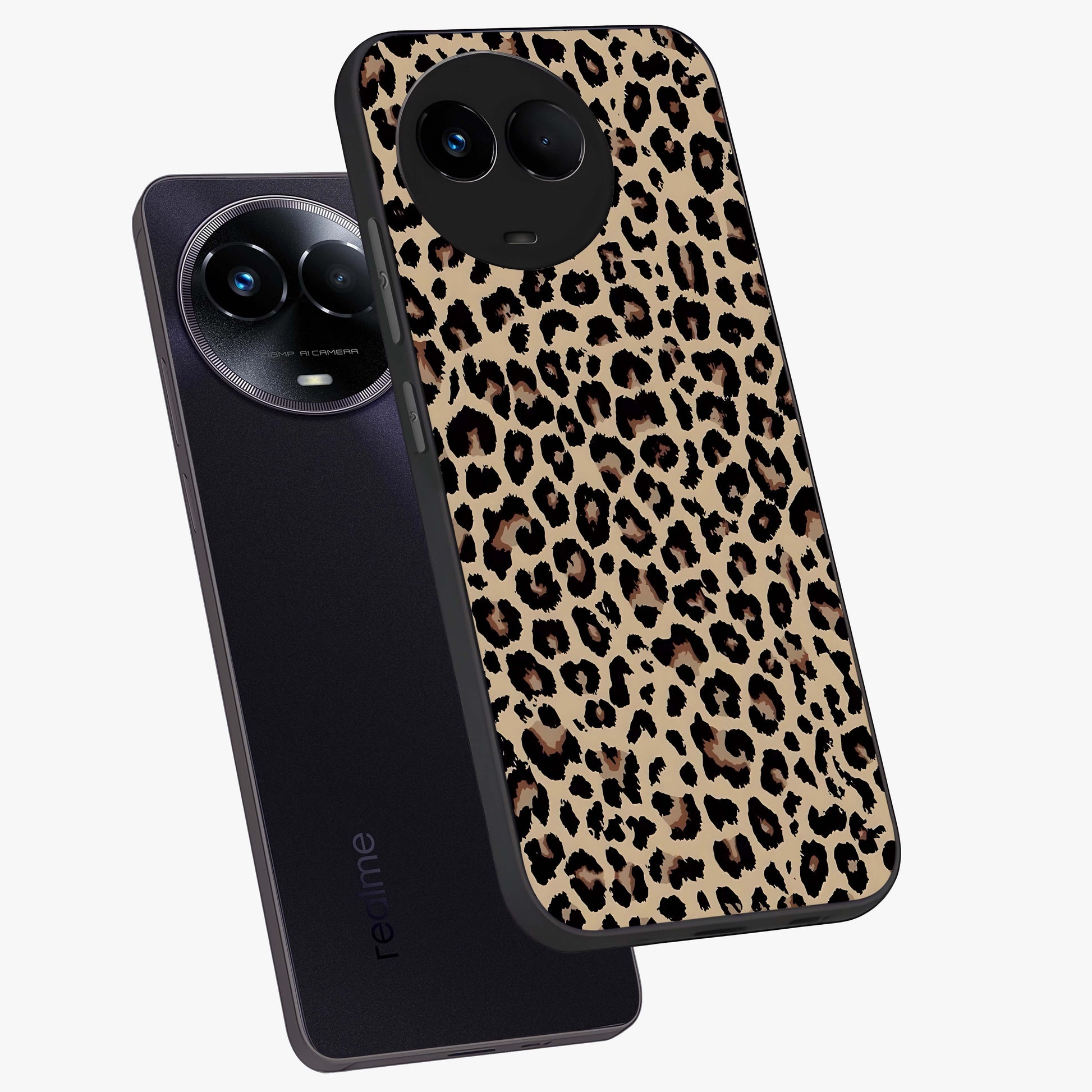 Savage Chic Pattern Glass Case displayed in angled mockup highlighting bold fashion inspired design with chic aesthetic.