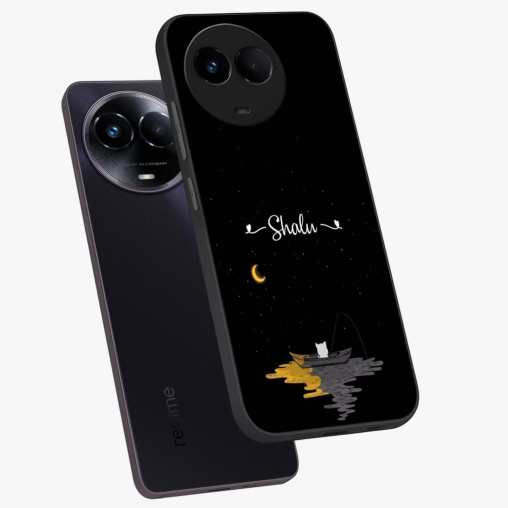 Silent Night Row Glass Case displayed in angled mockup highlighting peaceful evening design with dreamy night aesthetic.