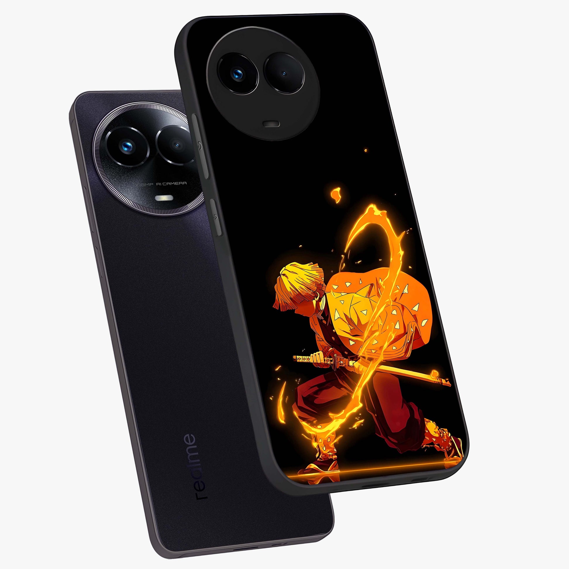 Thunder Flame Execution Glass Case displayed in angled mockup highlighting dramatic fire themed design with intense fantasy aesthetic.