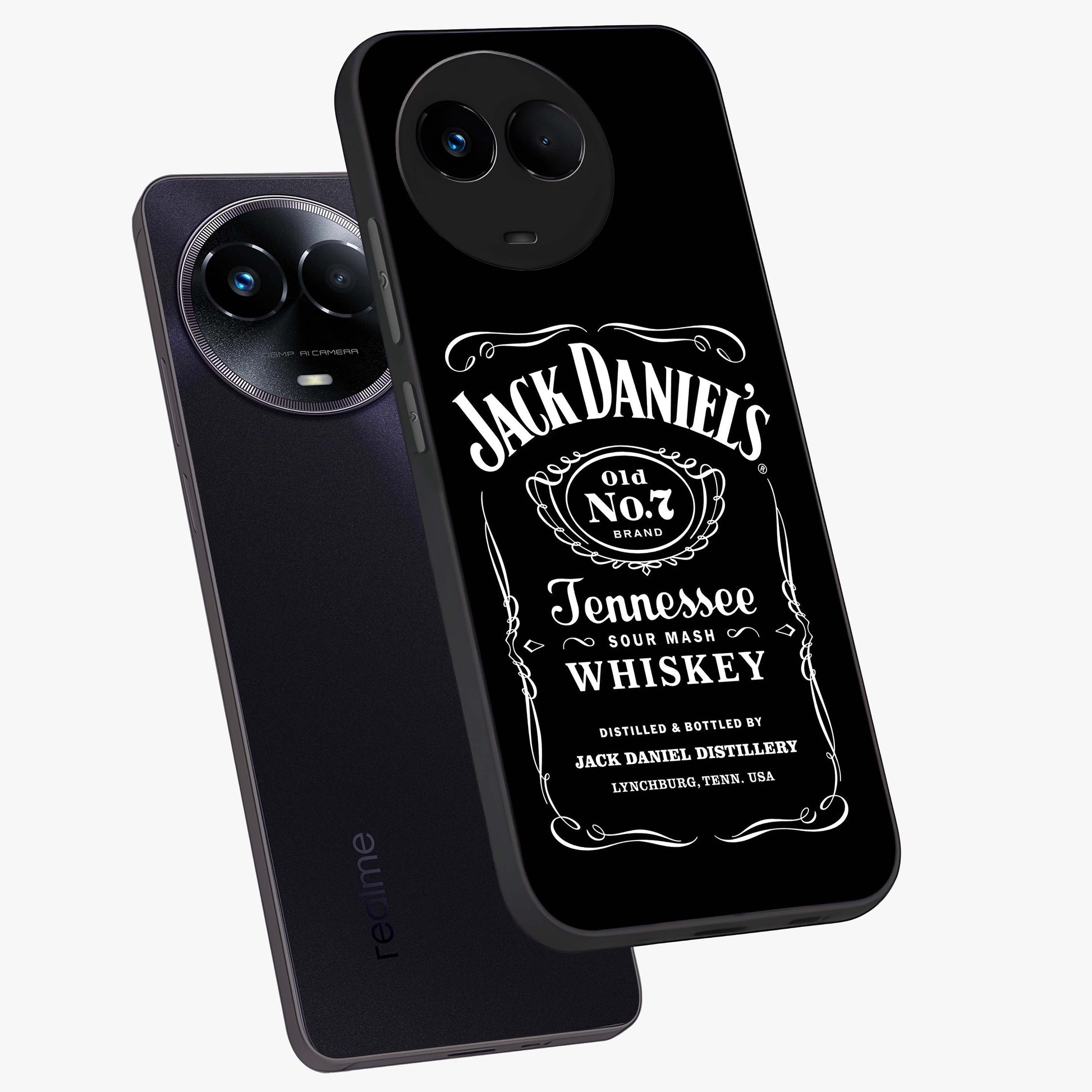 Vintage Whiskey Heritage Glass Case displayed in angled mockup highlighting retro beverage themed design with heritage aesthetic.